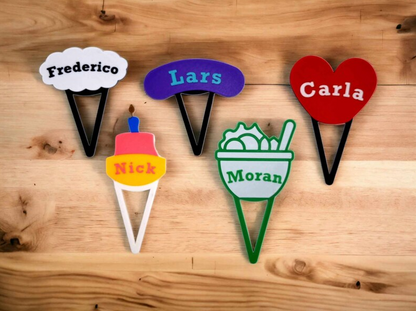 Dessert nameplate toppings